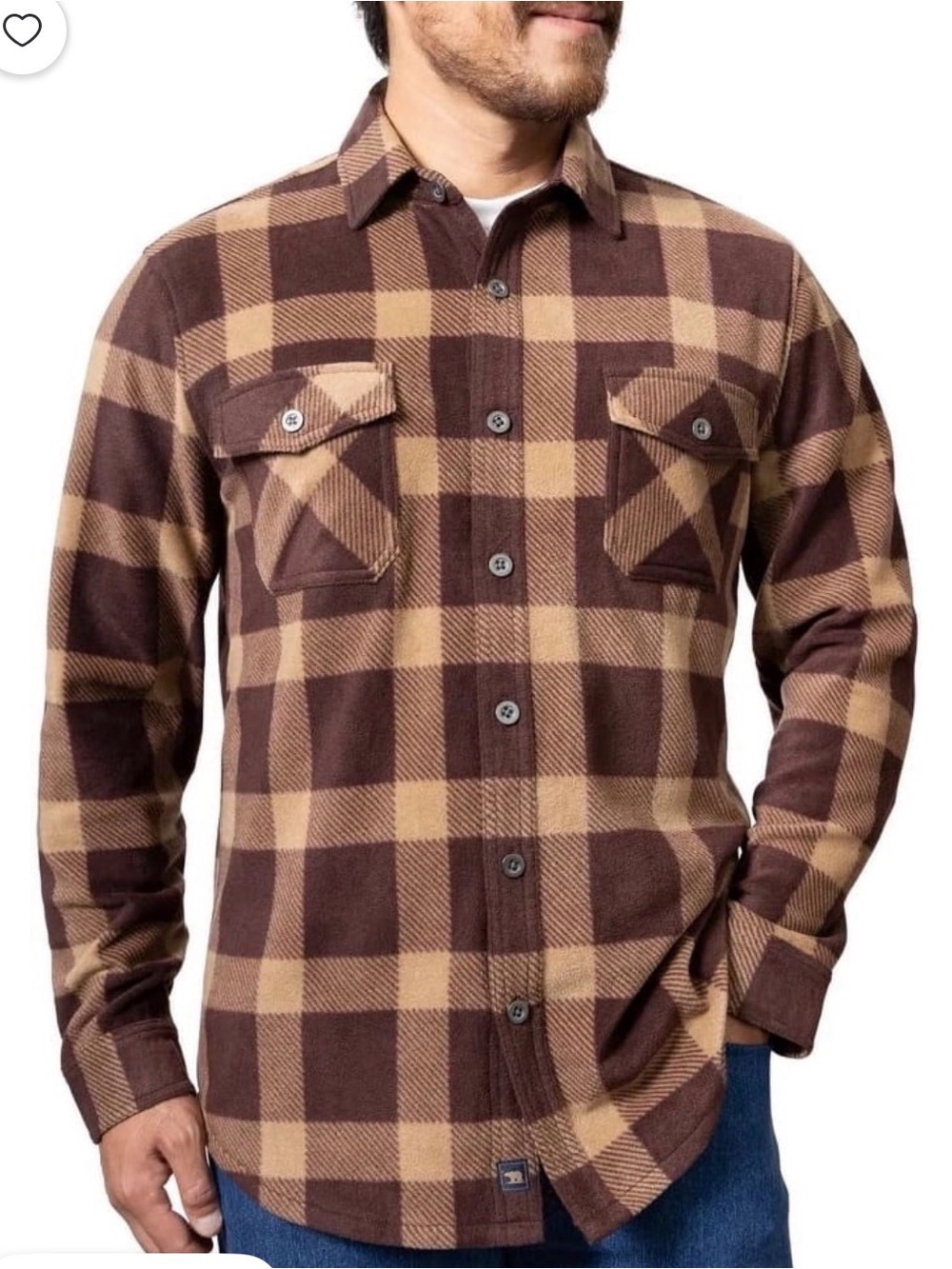 Freedom Foundry Men's Brown & Tan soft Flannel Shirt M